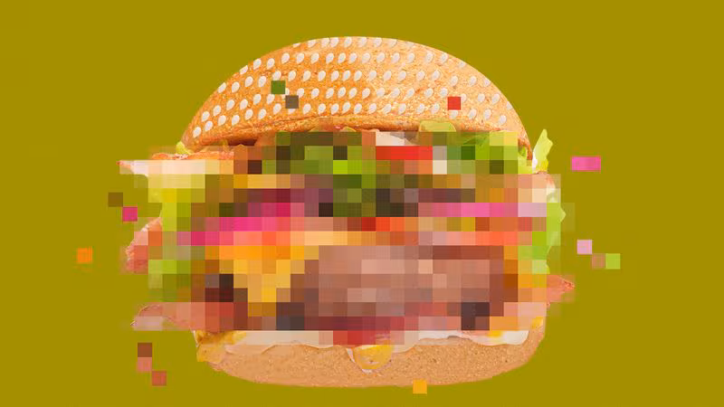 A pixelizated version of a burger