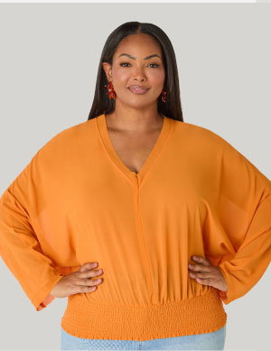 Smocked Waist Georgette Blouse
