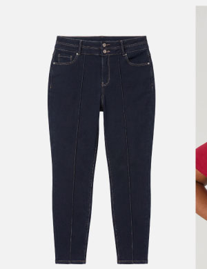 Pintucked Skinny Jeans