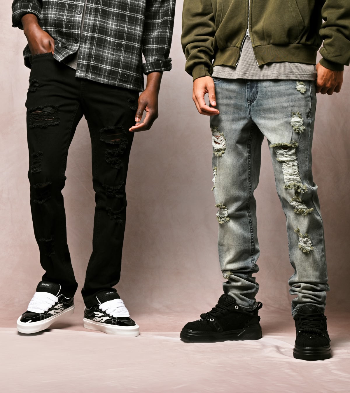Shop men's jeans, featuring new skinny styles