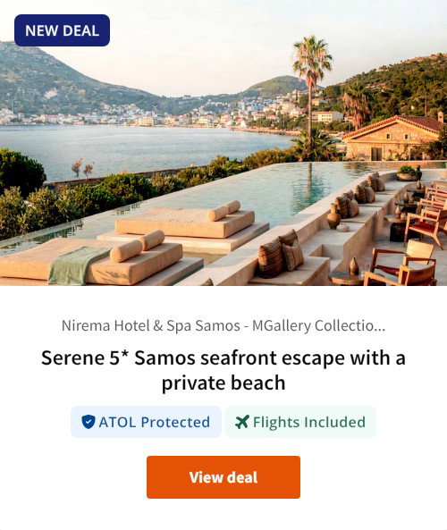 Serene 5* Samos seafront escape with a private beach