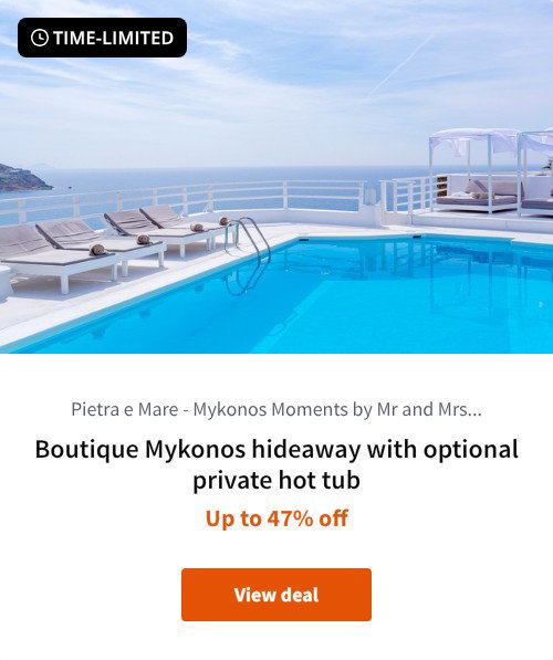 Boutique Mykonos hideaway with optional private hot tub