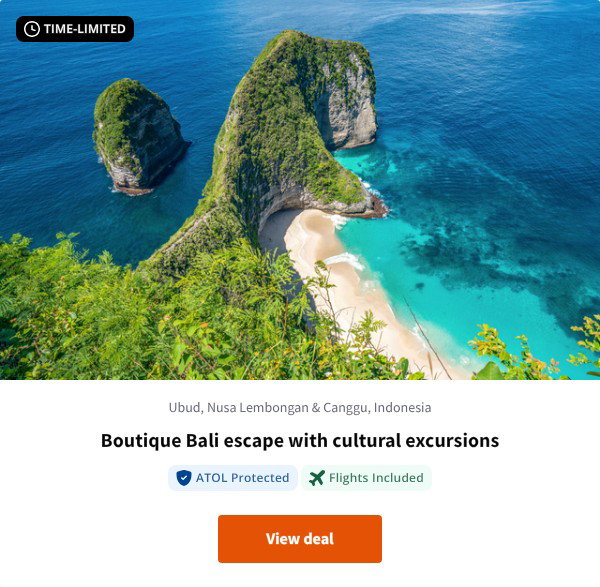 Boutique Bali escape with cultural excursions