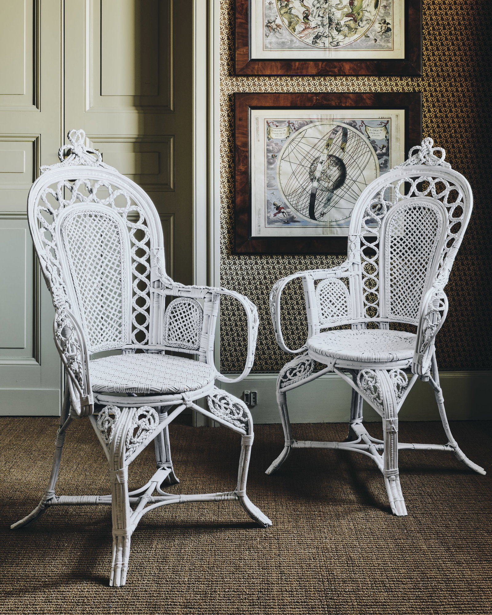 Image of Ornate Cane Armchairs