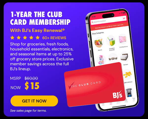 1-Year The Club Card Membership with BJ's Easy Renewal® (Terms Apply)