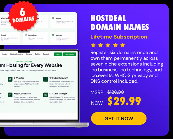 Hostdeal Domain Names Lifetime Subscriptions