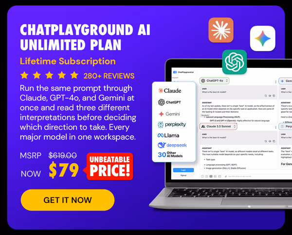 ChatPlayground AI: Lifetime Subscription (Unlimited Plan)