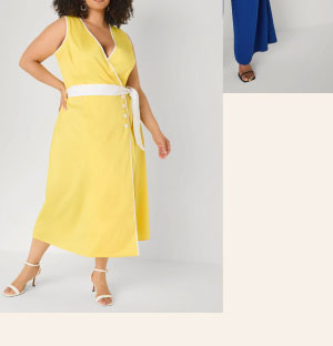 Cotton Blend Wrap Dress