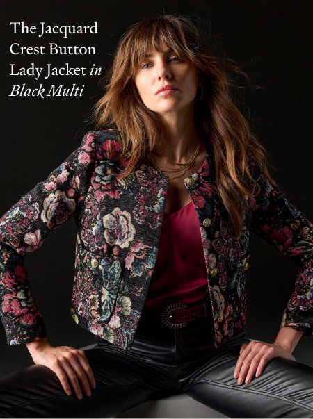 Jacquard Crest Button Lady Jacket