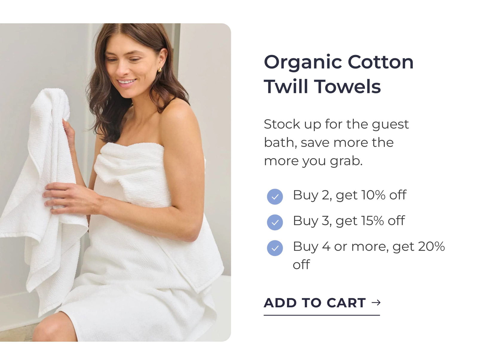 Organic cotton twill towels