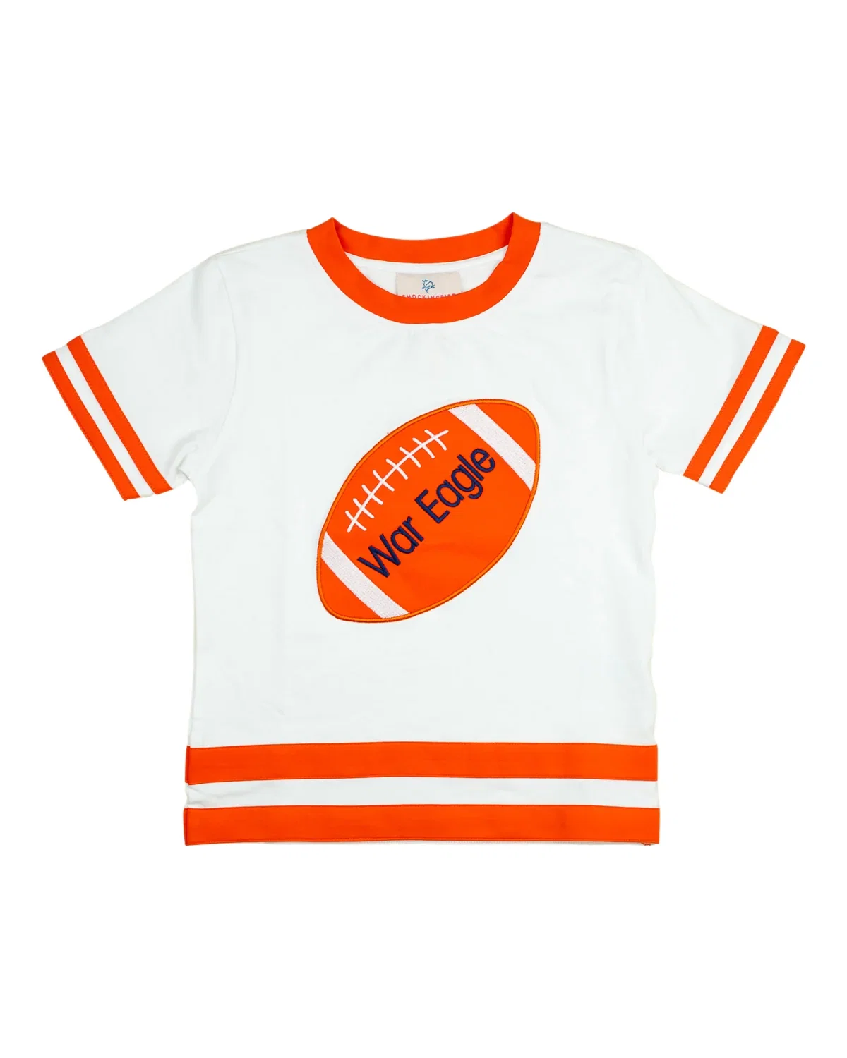 Image of Go! Fight! Win! Orange Football Appliqué Shirt