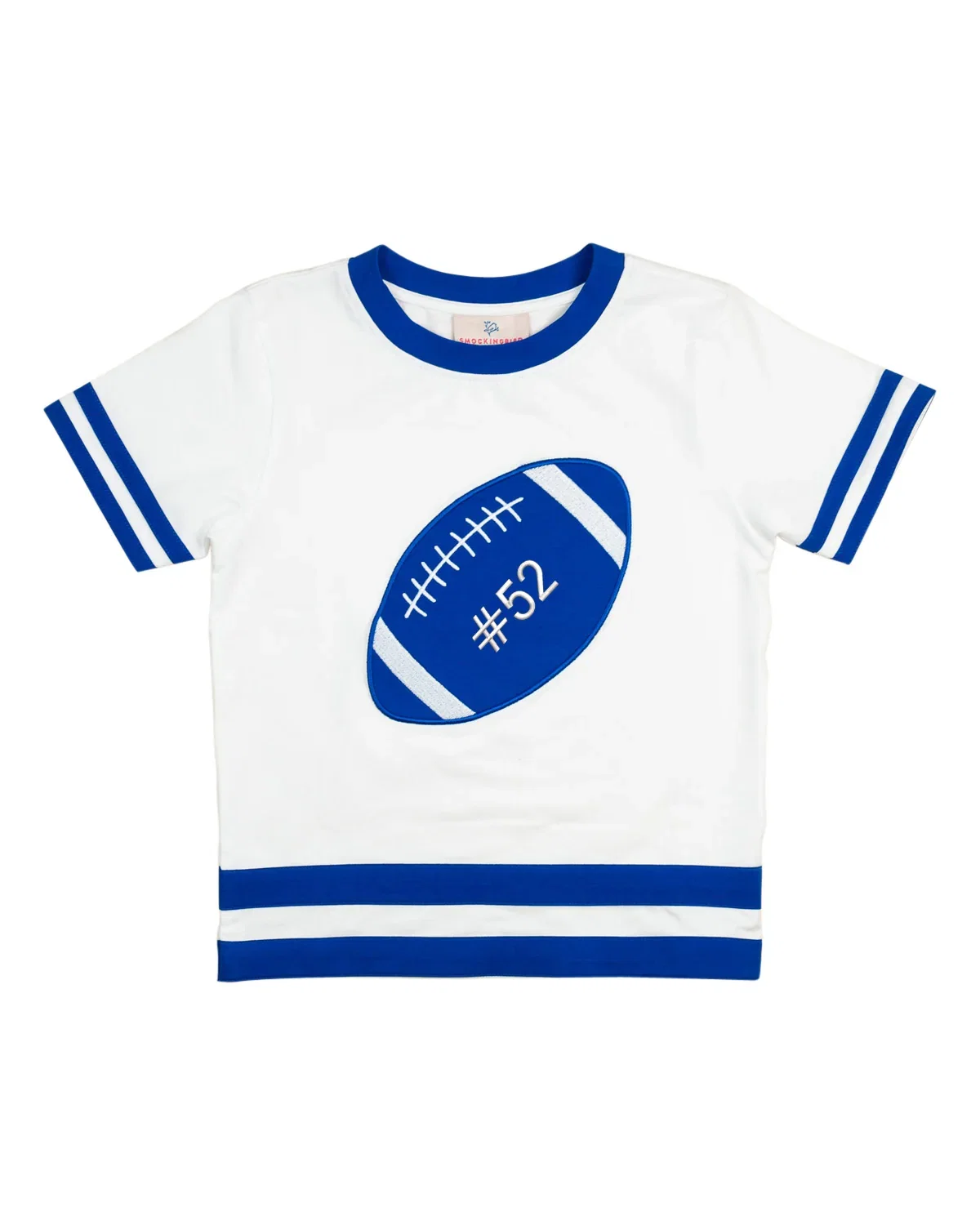 Image of Go! Fight! Win! Royal Blue Football Appliqué Shirt