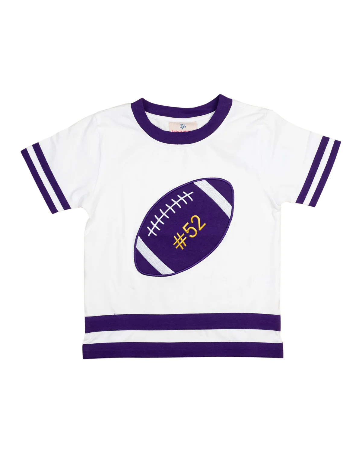 Image of Go! Fight! Win! Purple Football Appliqué Shirt