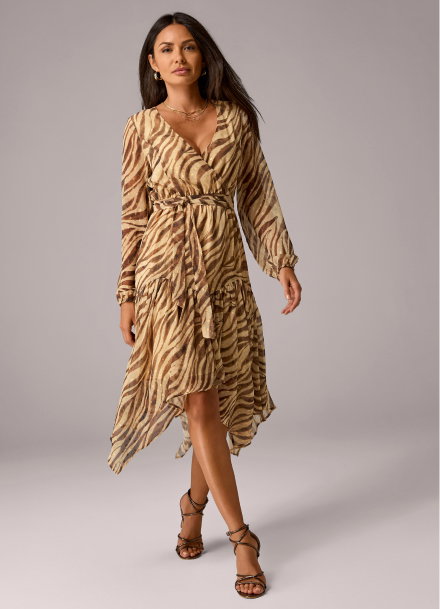 Metallic Zebra Printed Dress