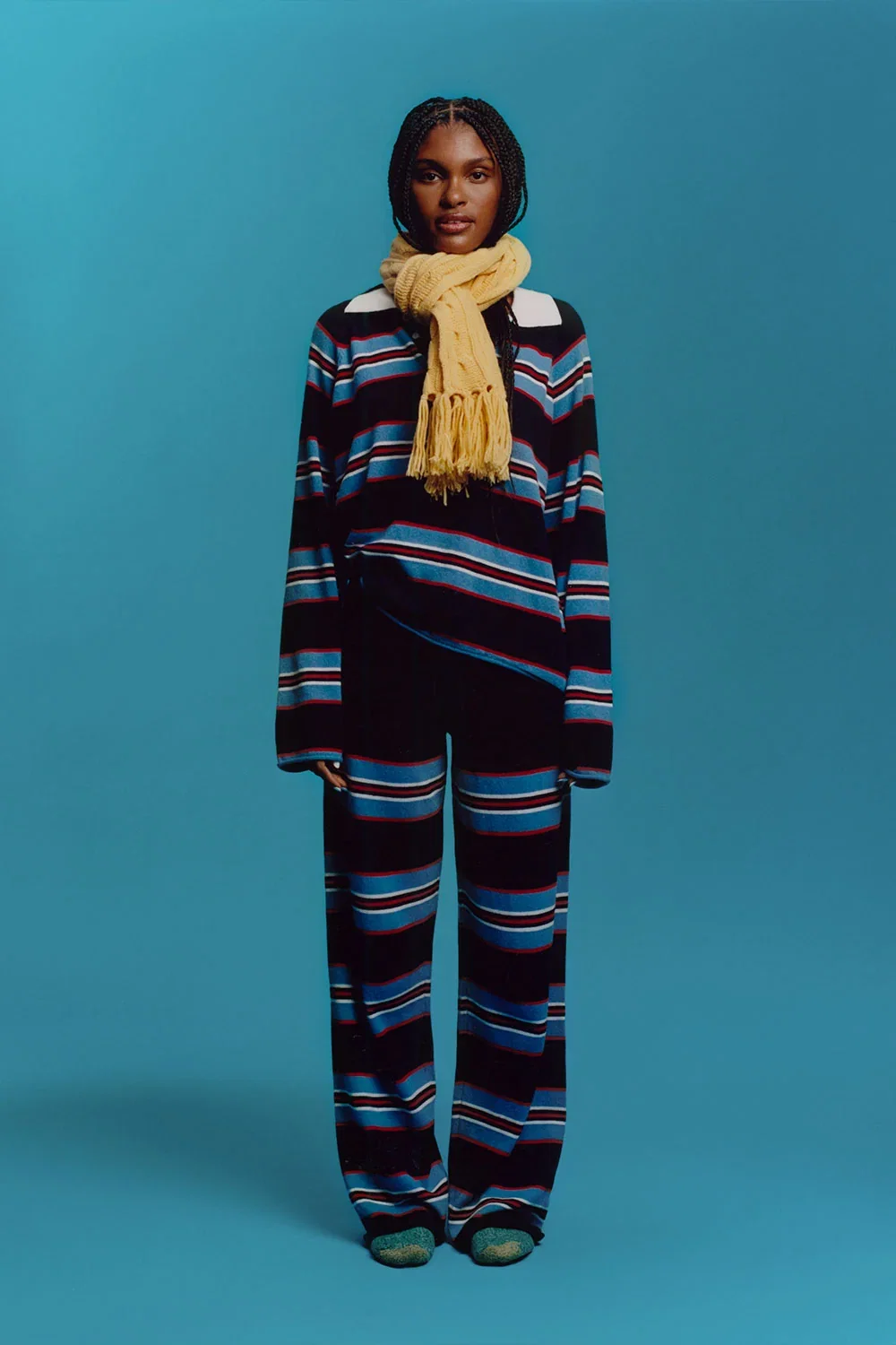 Image of Jude Cashmere Lounge Pant - Rugby Stripe