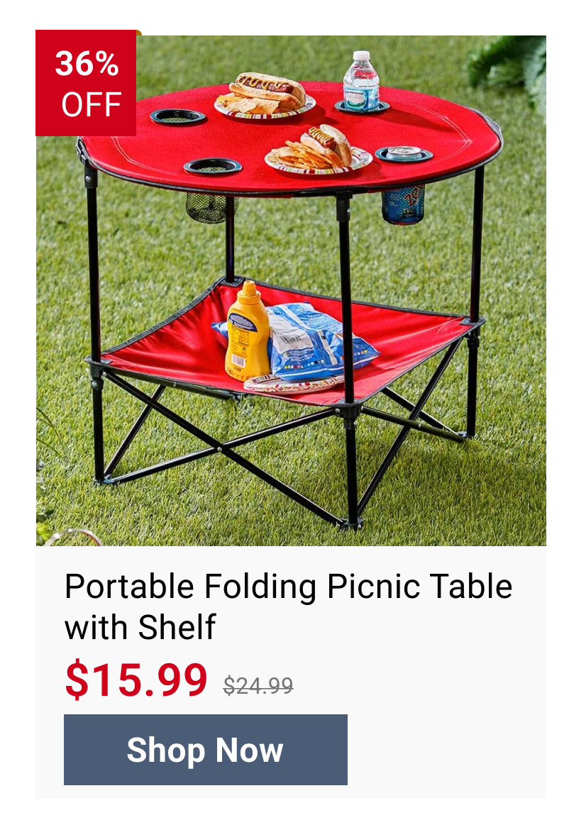 Portable Folding Picnic Table with Shelf - Waterproof, Perfect For Outdoors