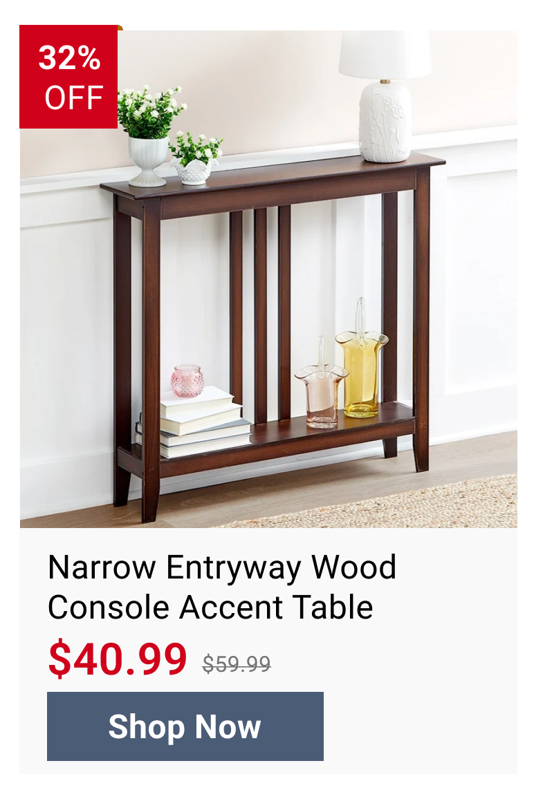 Narrow Entryway Wood Console Accent Table