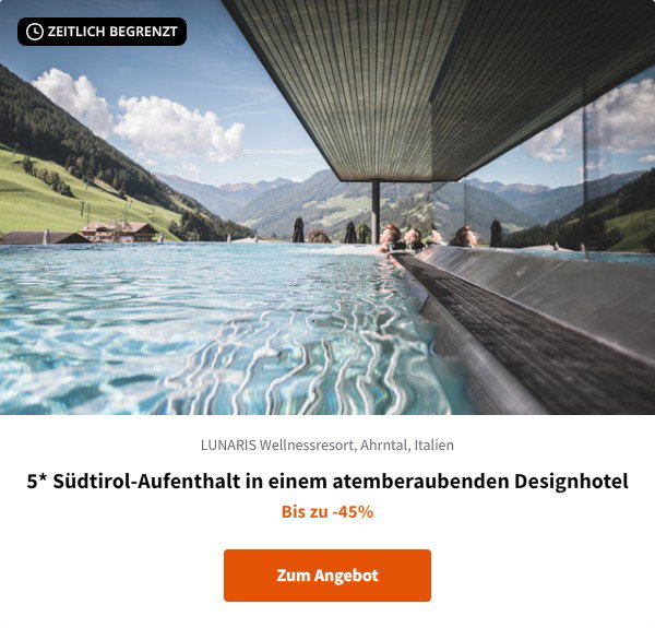 5* Südtirol-Aufenthalt in einem atemberaubenden Designhotel