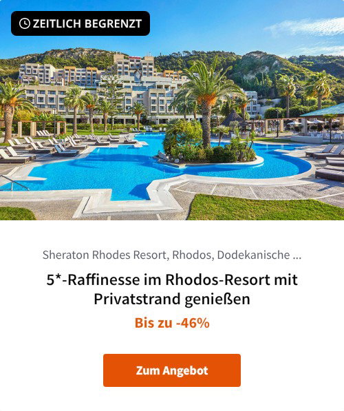 5*-Raffinesse im Rhodos-Resort mit Privatstrand genießen