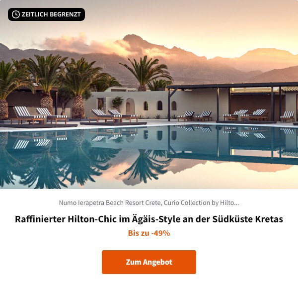Raffinierter Hilton-Chic im Ägäis-Style an der Südküste Kretas