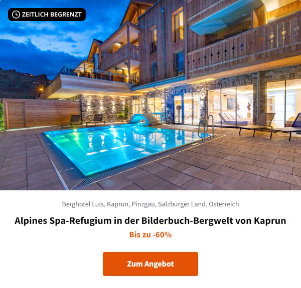 Alpines Spa-Refugium in der Bilderbuch-Bergwelt von Kaprun