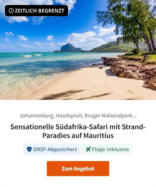 Sensationelle Südafrika-Safari mit Strand-Paradies auf Mauritius