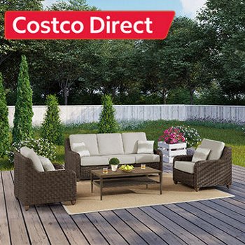 Thomasville Barston 4-piece Outdoor Patio Seating with Kick-out Foot Rests
