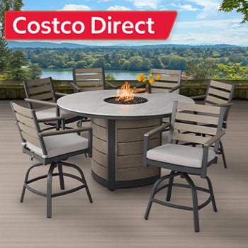 Agio Nicolet 7-piece Fire Outdoor Patio High Dining Set