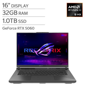 ASUS ROG Strix G16 16-inch Gaming Laptop with AMD Ryzen 9 Processor and GeForce RTX™ 5060 Graphics
