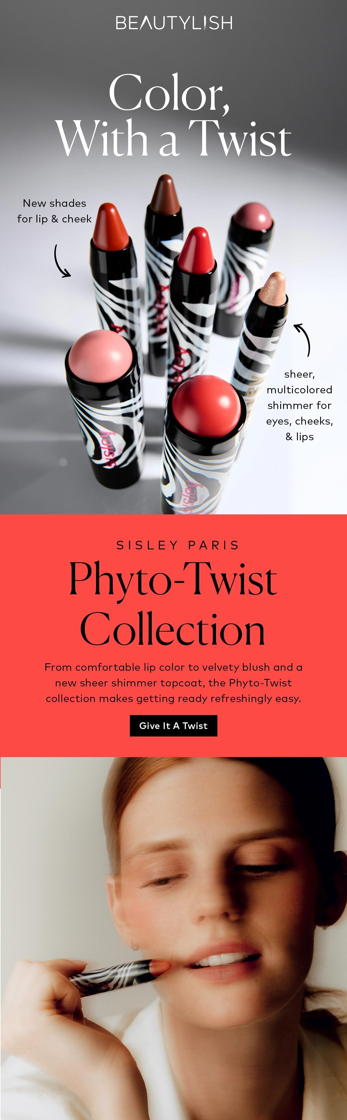 From comfortable lip color to velvety blush and a new sheer shimmer topcoat, the Phyto-Twist collection makes getting ready refreshingly easy. Shop the collection now on Beautylish.com