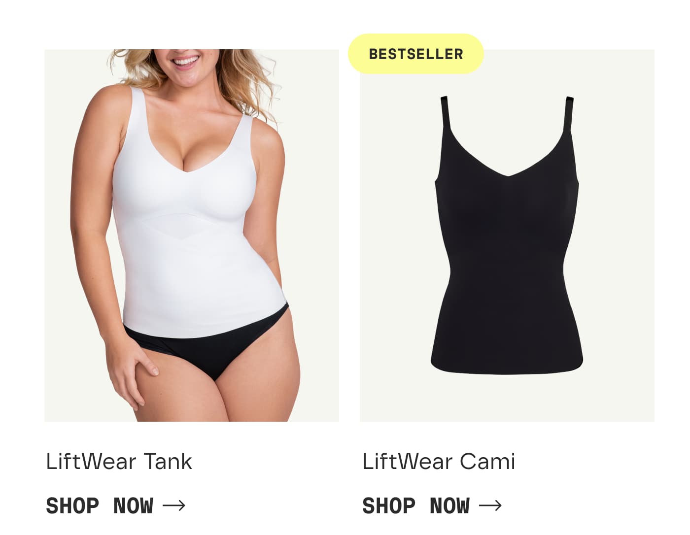 LiftWear Tank | SHOP NOW | BESTSELLER | LiftWear Cami | SHOP NOW