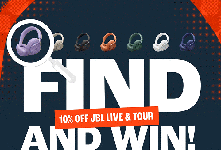 FIND & WIN 10% OFF JBL LIVE & TOUR