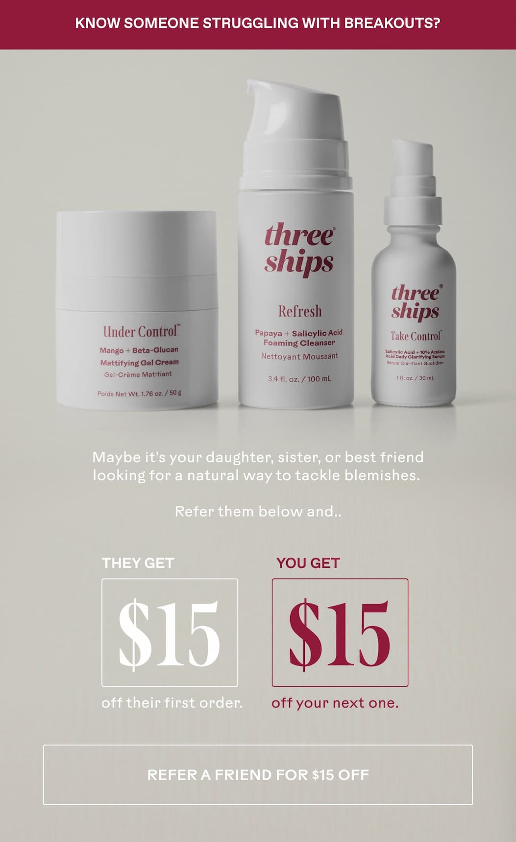 Refer a Friend for $15 Off.