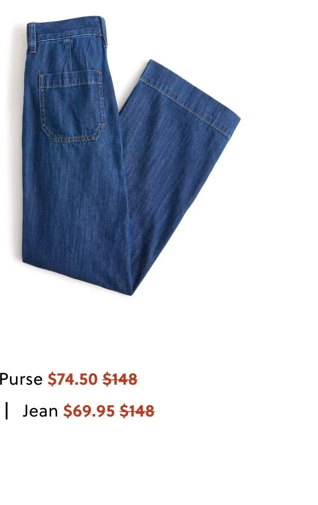 Where it with this - Light-feel Lizzie wide-leg jean - Price $69.95, Was $148.00.