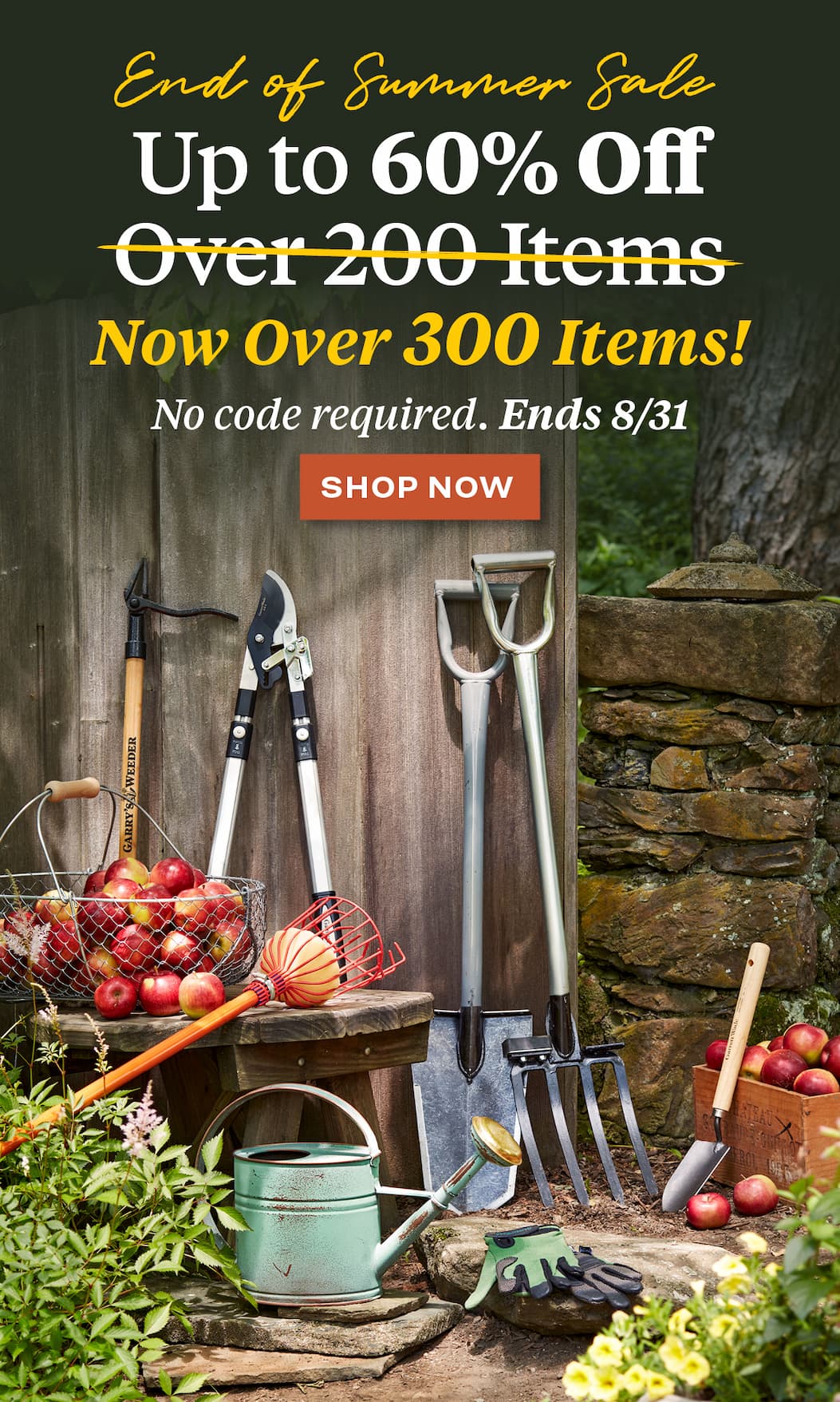 End of Summer Sale: Up to 60% Off on over 200 items