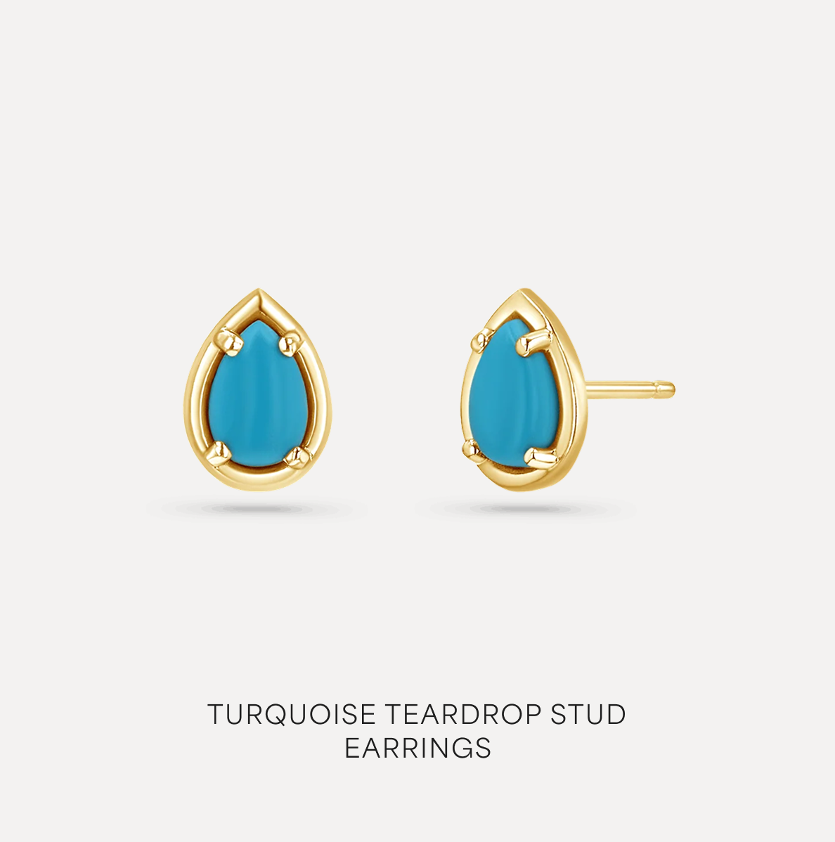 Turquoise Teardrop Stud Earrings