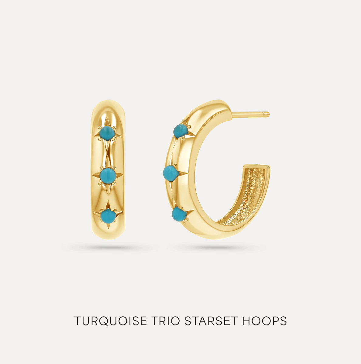 Turquoise Trio Starset Hoops