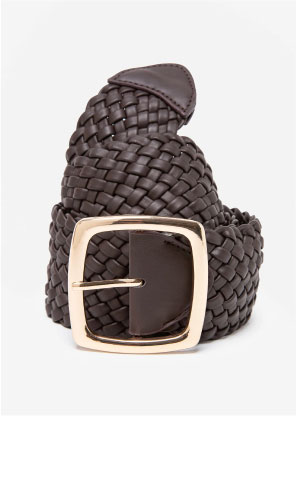 Basketweave Faux Leather Belt
