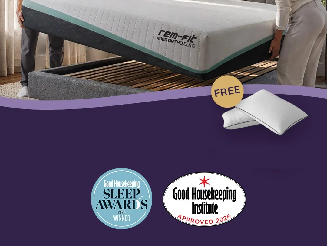 REM-Fit Bank Holiday Sale - save up to £210 with 10% off all mattresses and 2 free luxury memory foam pillows