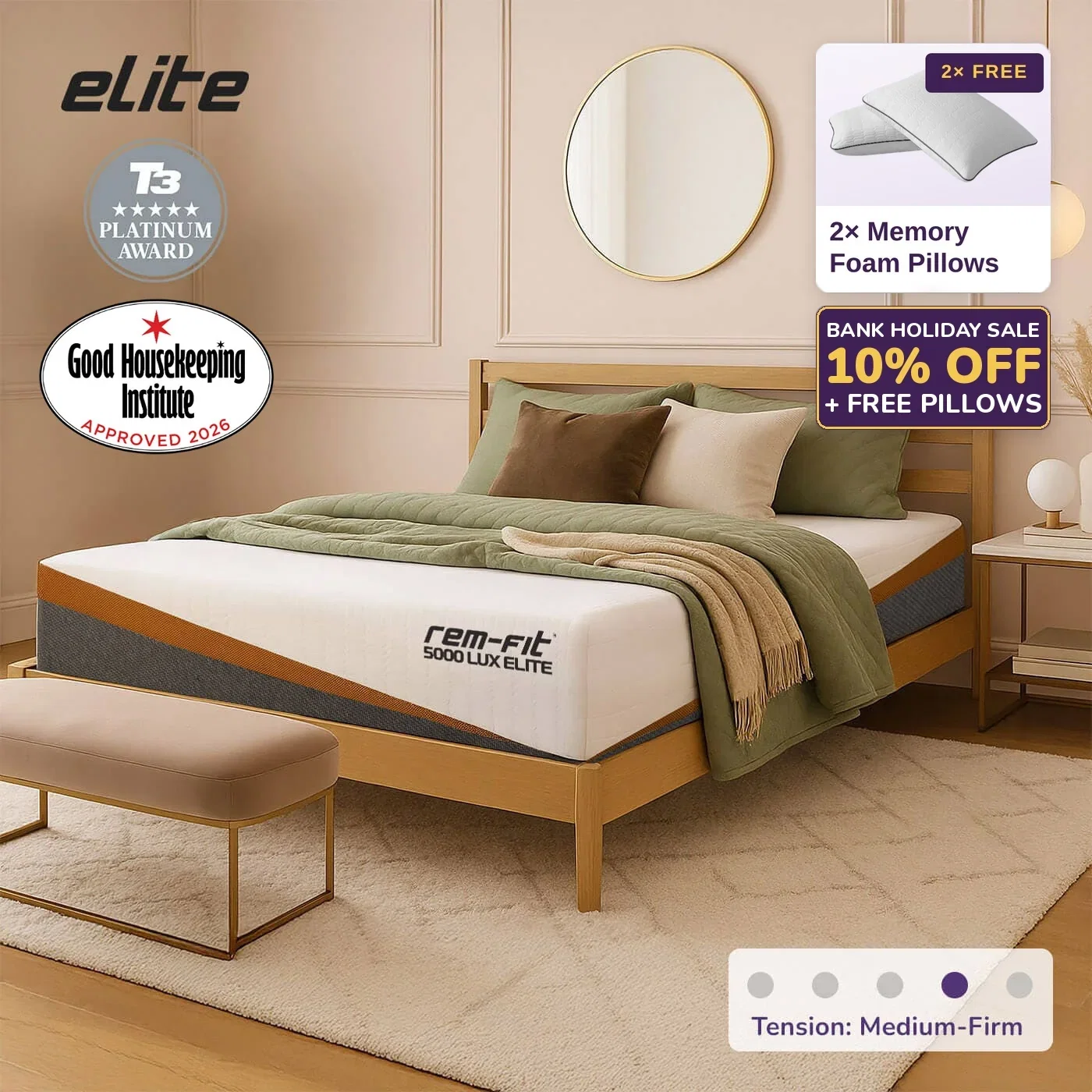 REM-Fit 5000 Lux Elite Hybrid Mattress - Bank Holiday Sale