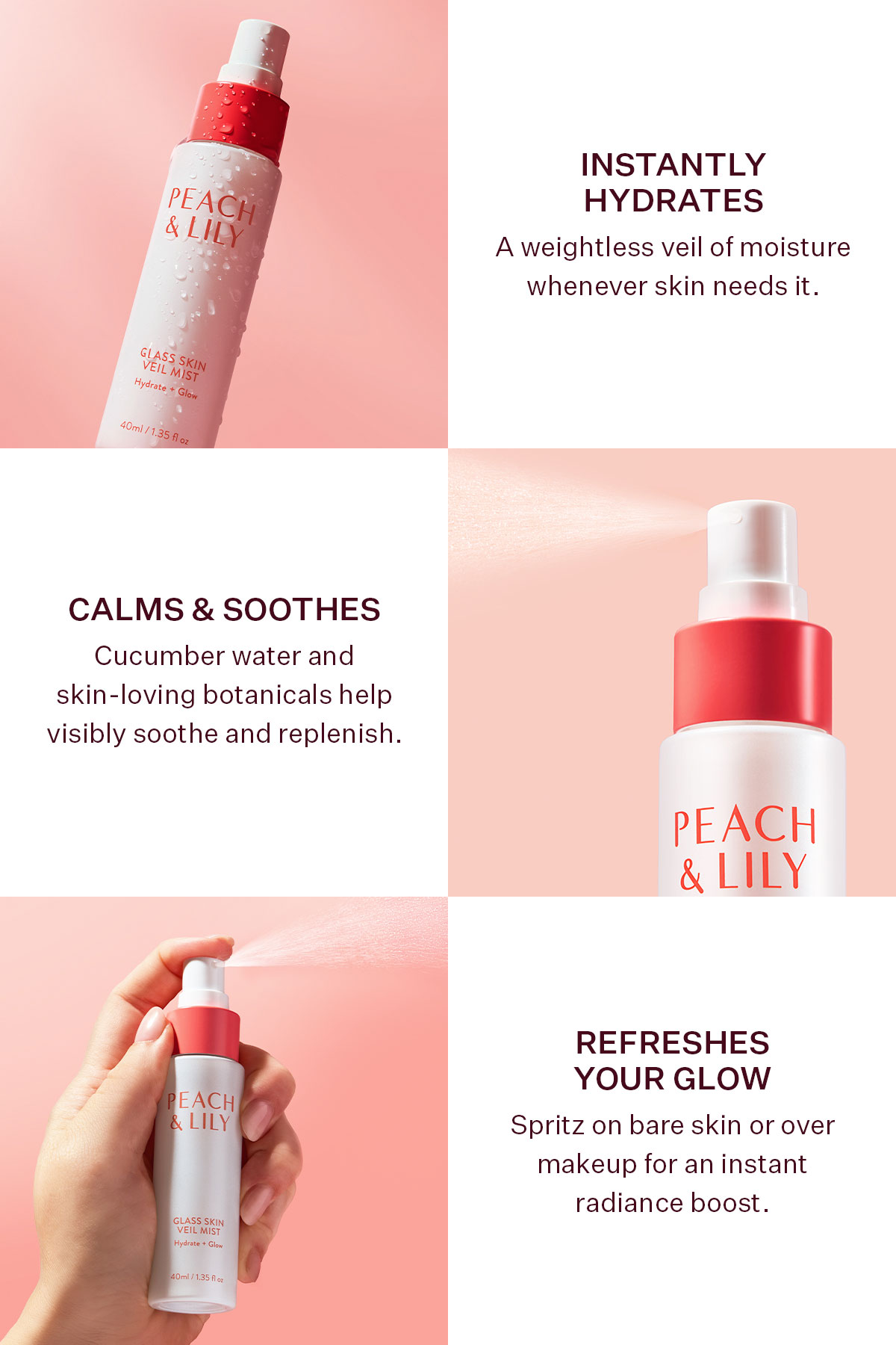 Instantly hydrates, calms & soothes, and refreshes your glow