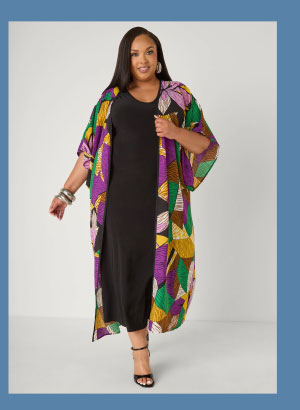 Printed Open Front Duster