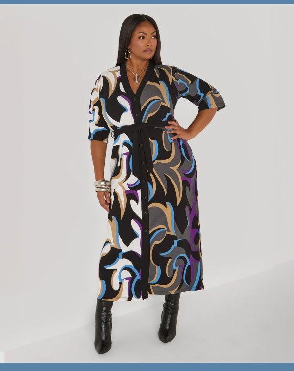 Textured Swirl Print Maxi Dress