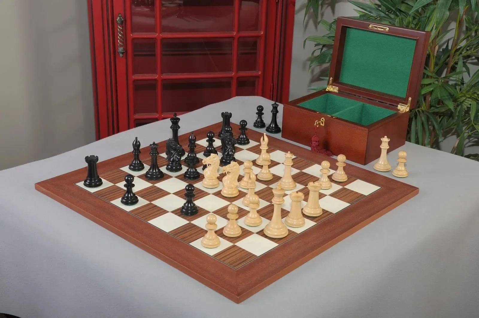 Image of The Leicester Series Chess Set, Box, & Board Combination