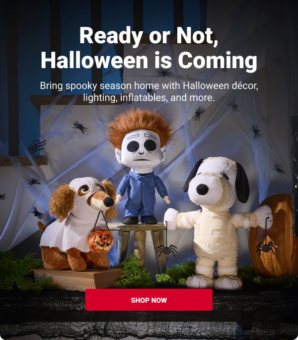 Ready or Not, Halloween is Coming! Bring spooky season home with Halloween decor, lighting, inflatables, and more.
SHOP NOW