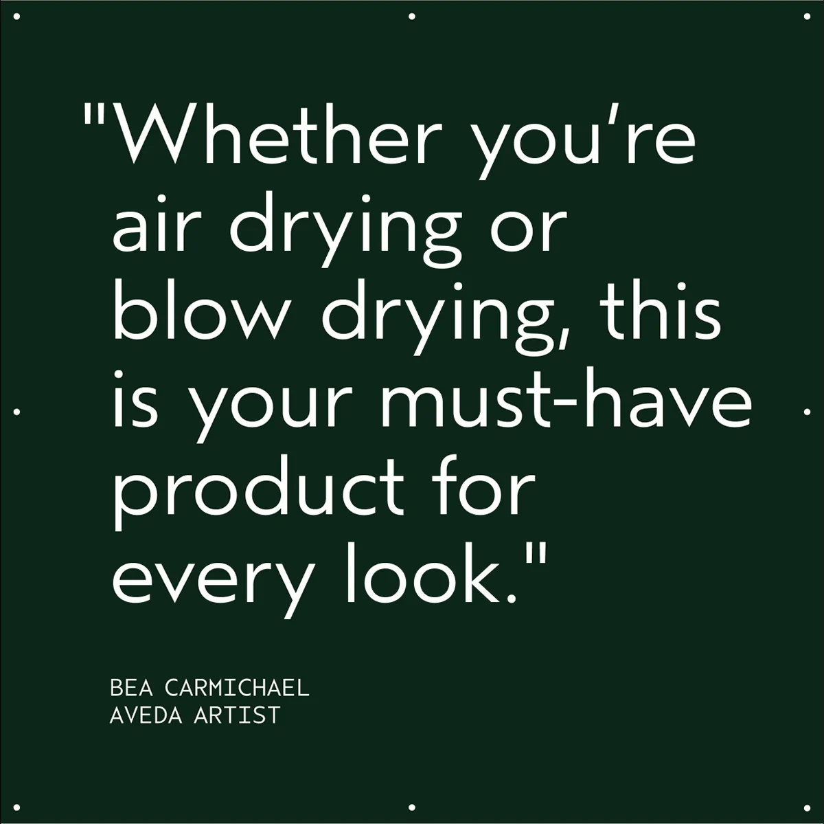 Whether you’re air drying or blow drying, this is your must-have product for every look. | BEA CARMICHAEL Aveda Artist