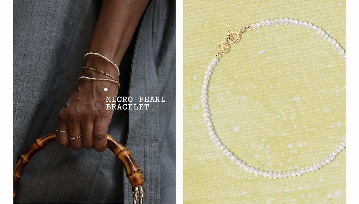 @karenbritchick styling the micro pearl bracelet.