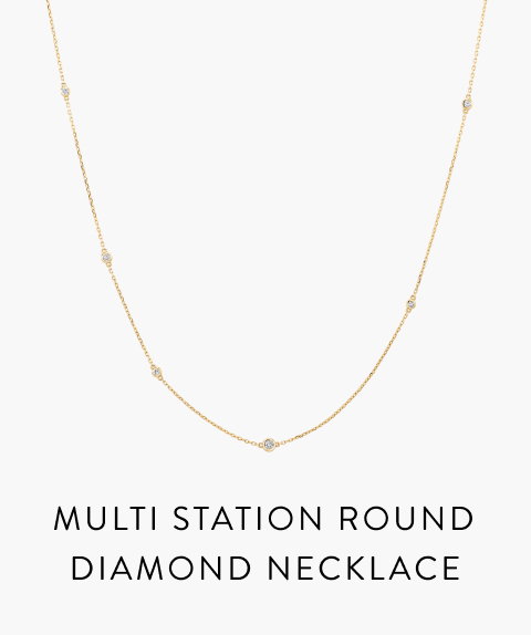 Multi Station Round Diamond Necklace.
