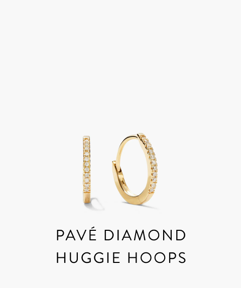 Pavé Diamond Huggie Hoops.