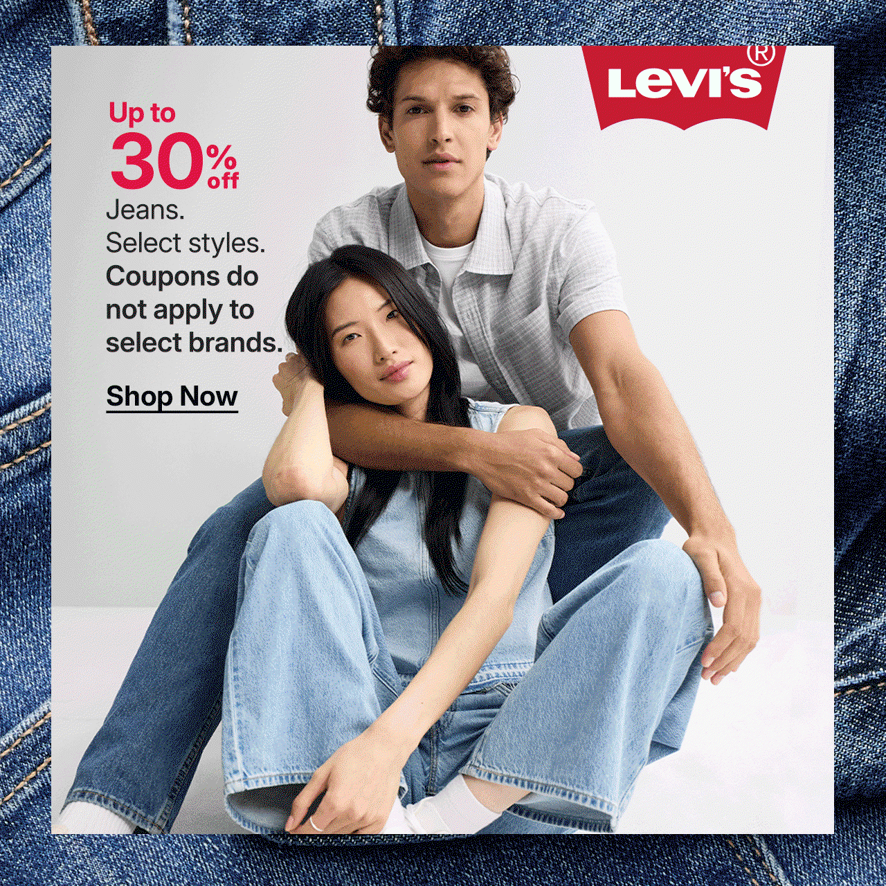 up to 30% off levis jeans